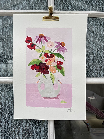 Collage "Mr & Mrs Swan, petite” av Maria C Bernhardsson. Orginal utan ram.