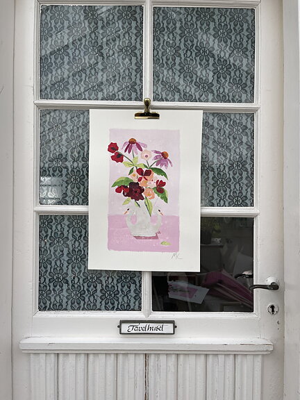 Collage "Mr & Mrs Swan, petite” av Maria C Bernhardsson. Orginal utan ram.