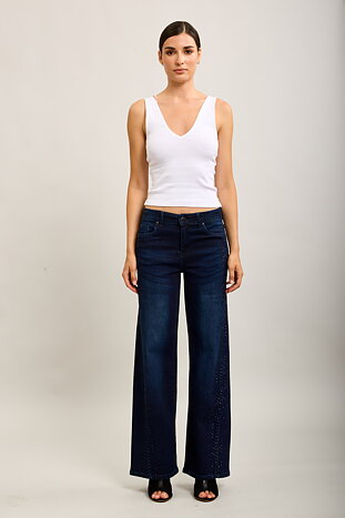 Jeans Straight Sparkle Navy