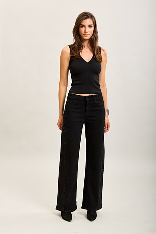Jeans Straight Sparkle Black