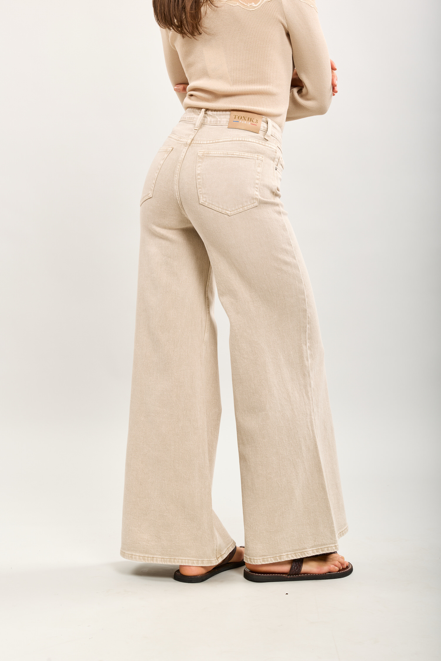 Jeans Wide Beige - 6