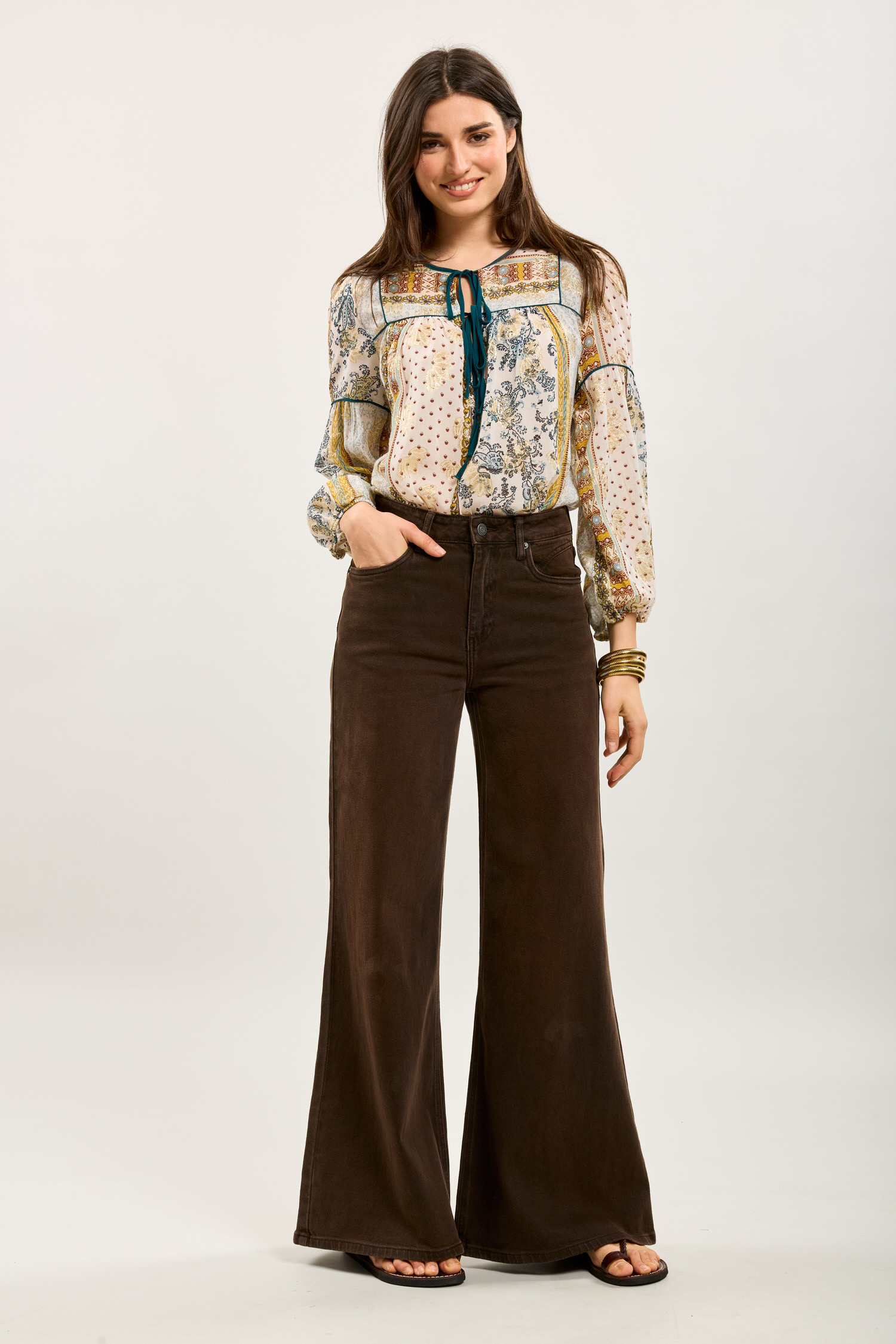 Jeans Wide Brun - 6