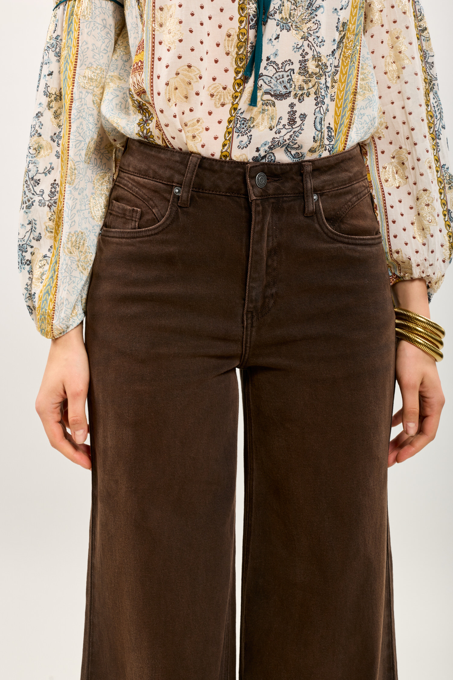 Jeans Wide Brun - 4