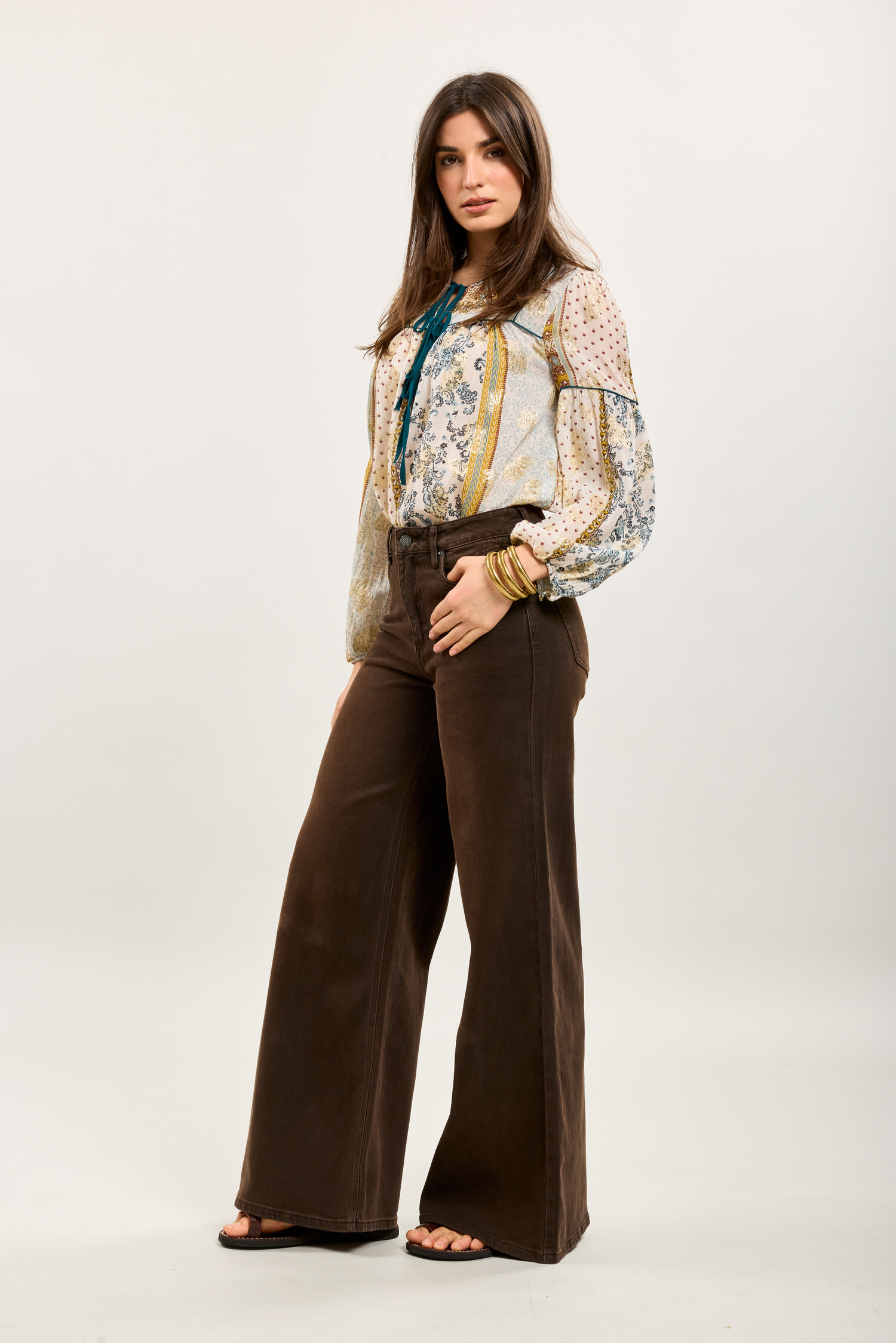Jeans Wide Brun - 2
