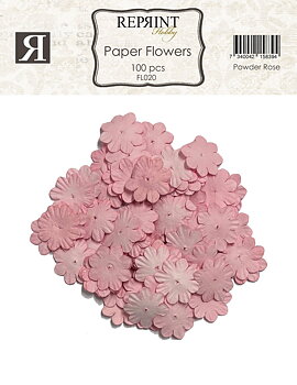 Reprint Mini Pappersblommor 20 mm -Powder Rose
