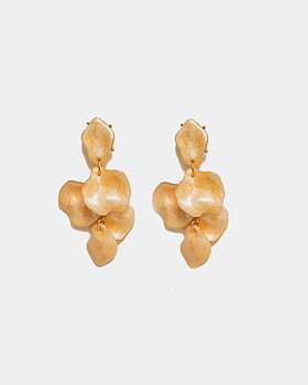 Leaf Marble Earrings Sand