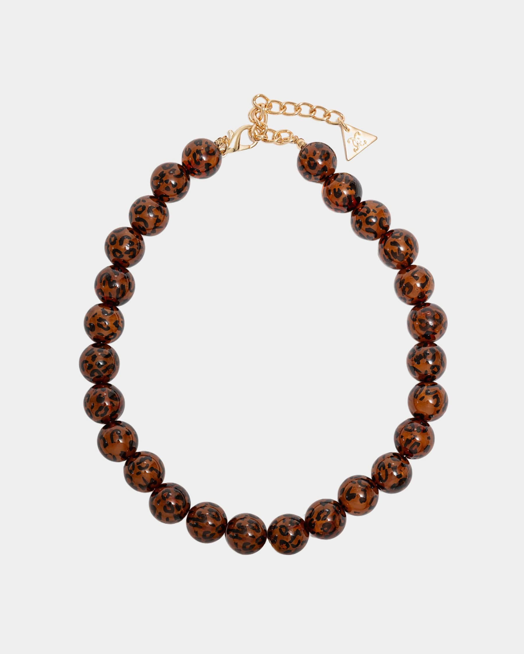 Zuri Bead Necklace Leo Brown