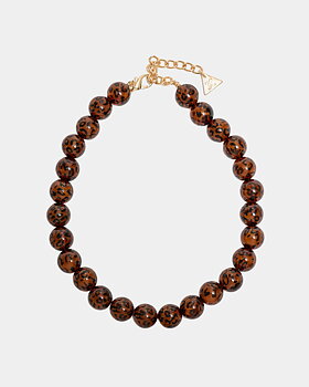 Zuri Bead Necklace Leo Brown