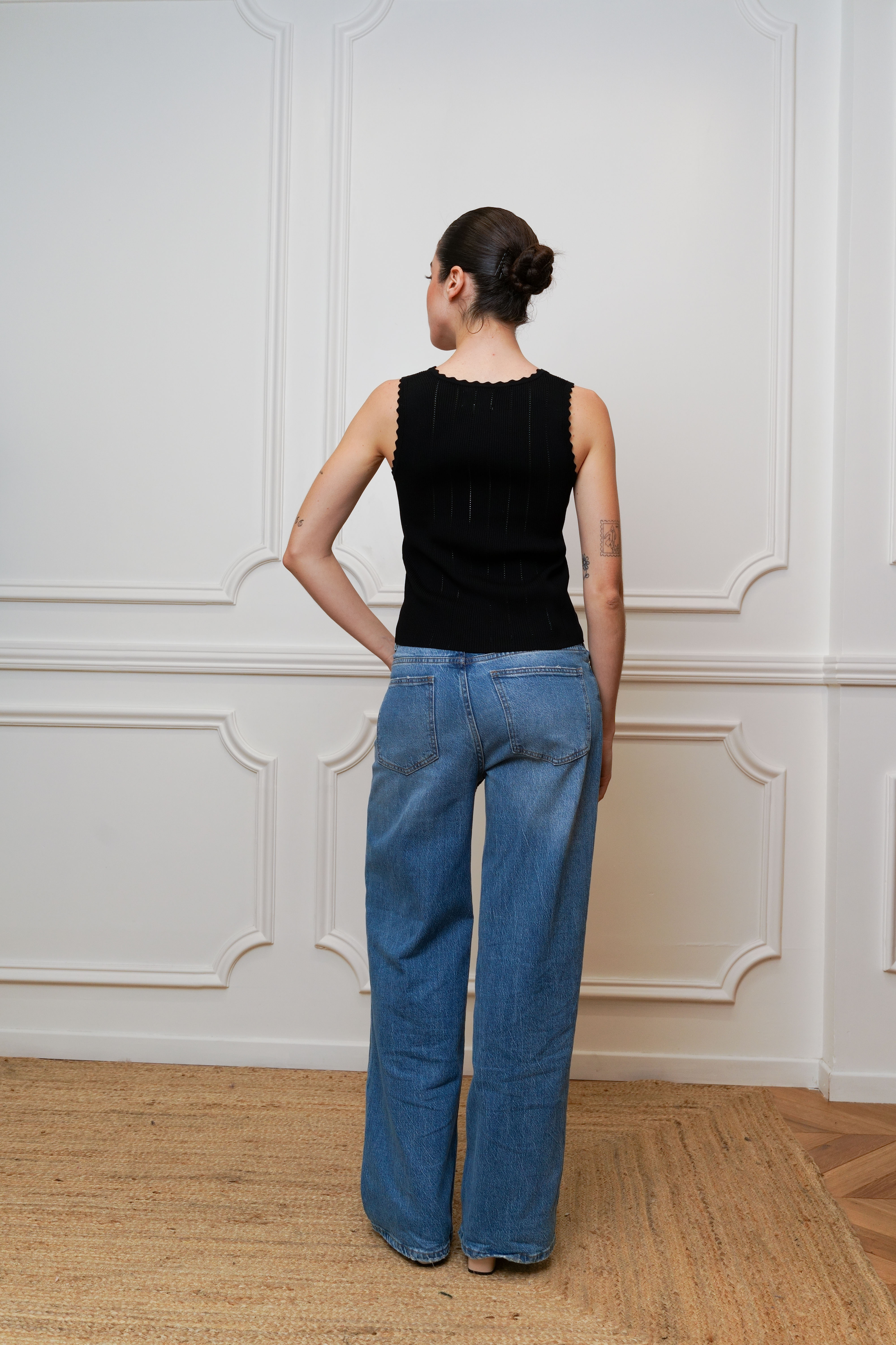 Linne Ribbat Svart - 3