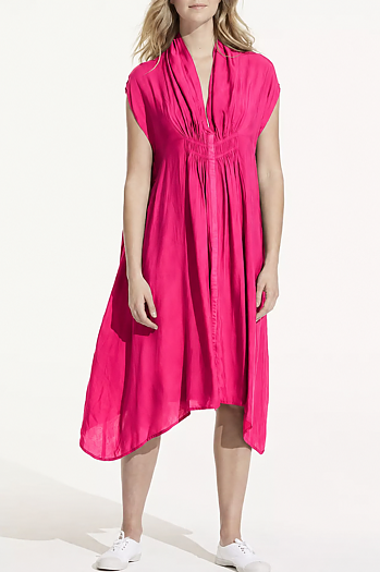 One Season - Flo Dress Cupro Royal Hot Pink