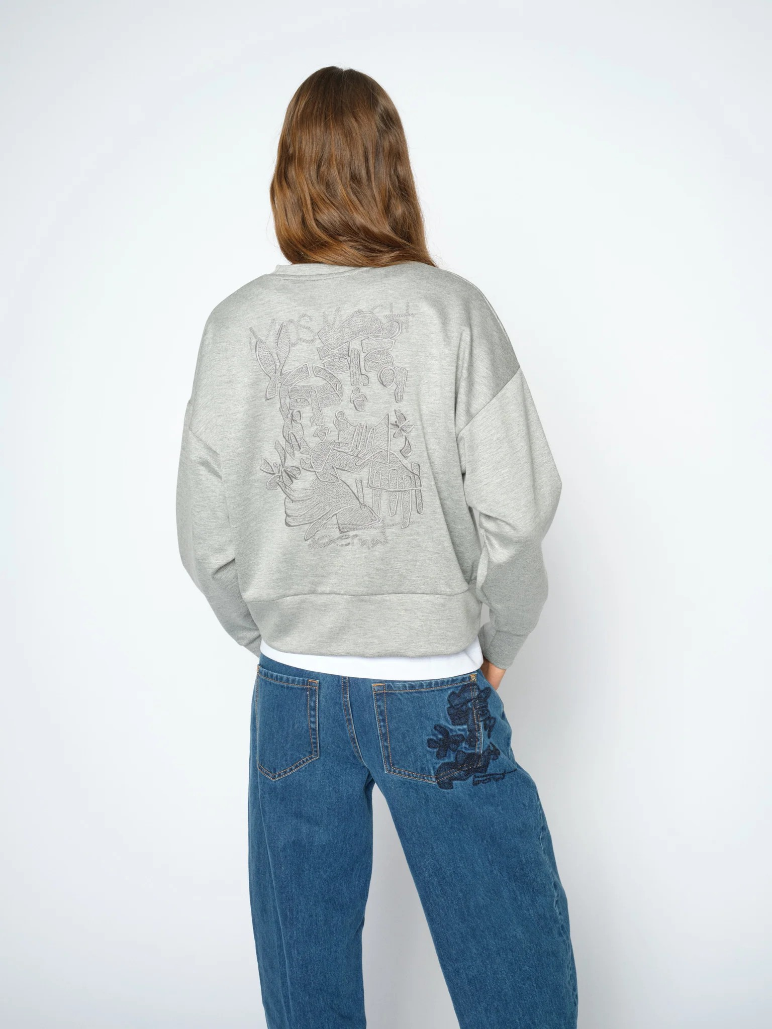 MMBernat O-LS Sweatshirt - Grey Melange - Mos Mosh - 3