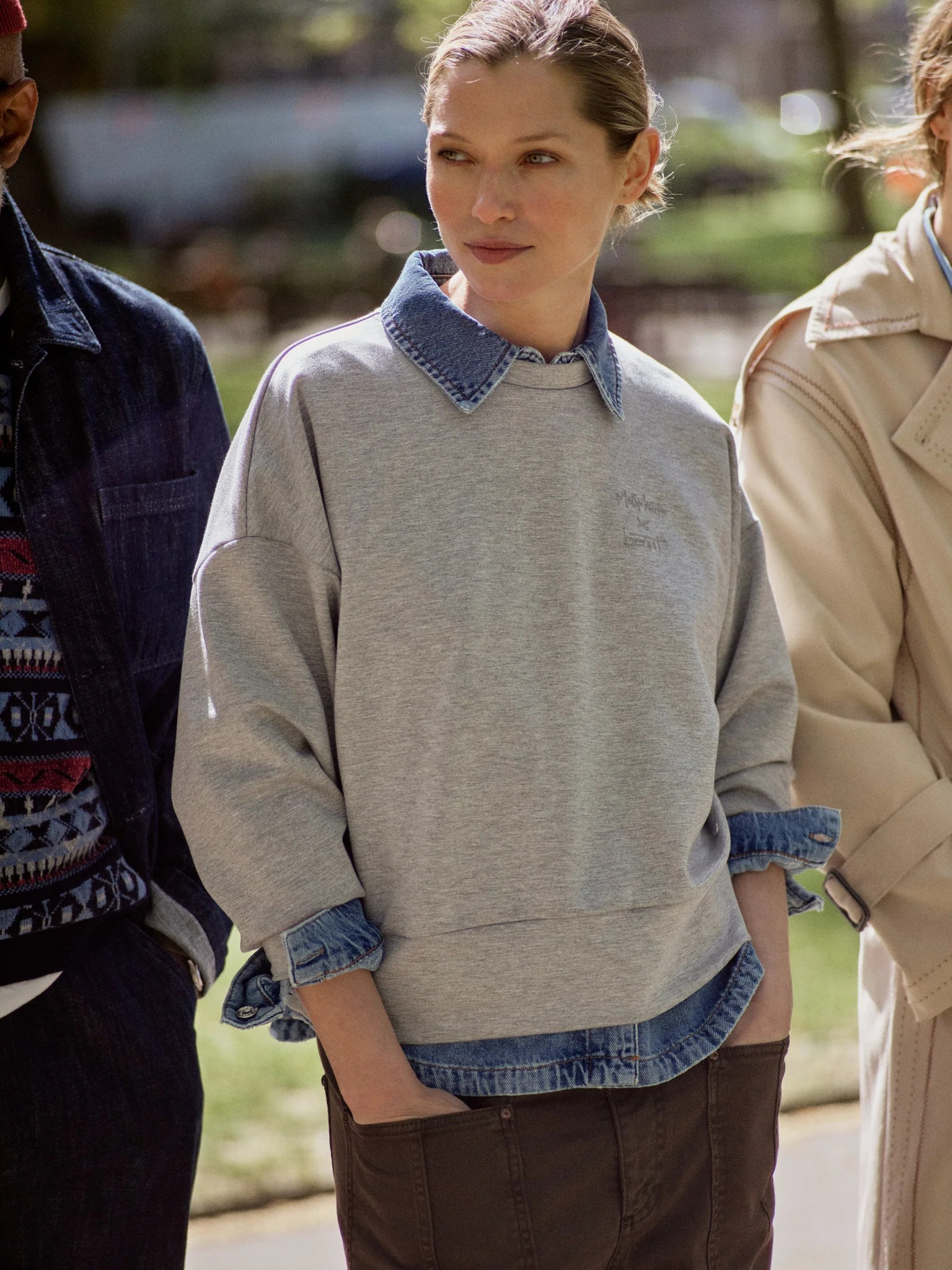 MMBernat O-LS Sweatshirt - Grey Melange - Mos Mosh