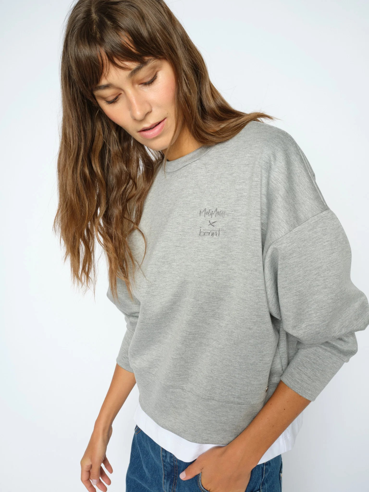 MMBernat O-LS Sweatshirt - Grey Melange - Mos Mosh