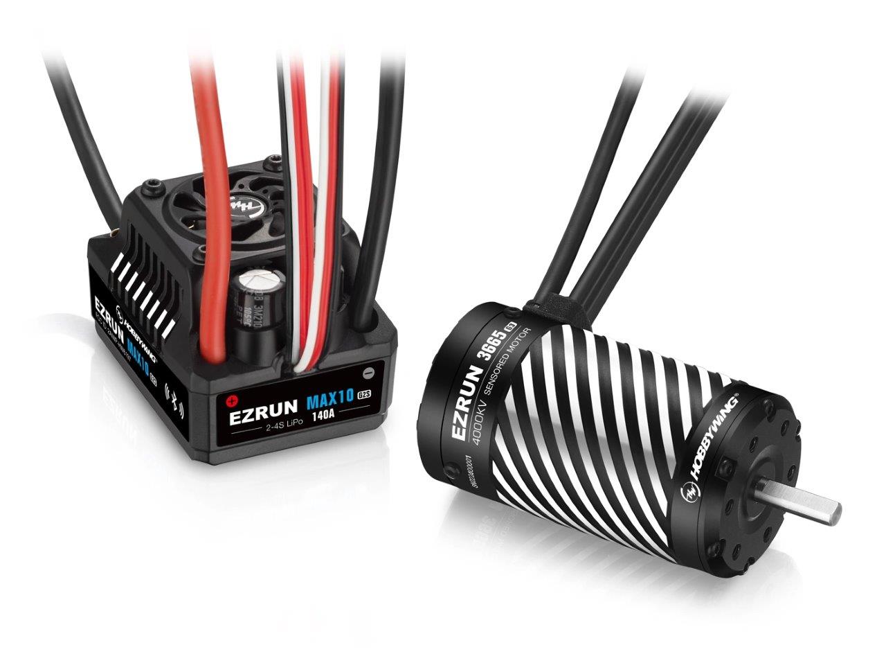 Hobbywing EzRun Combo MAX10 G2S 140A - 3665SD 4000kV Black G3 1/10