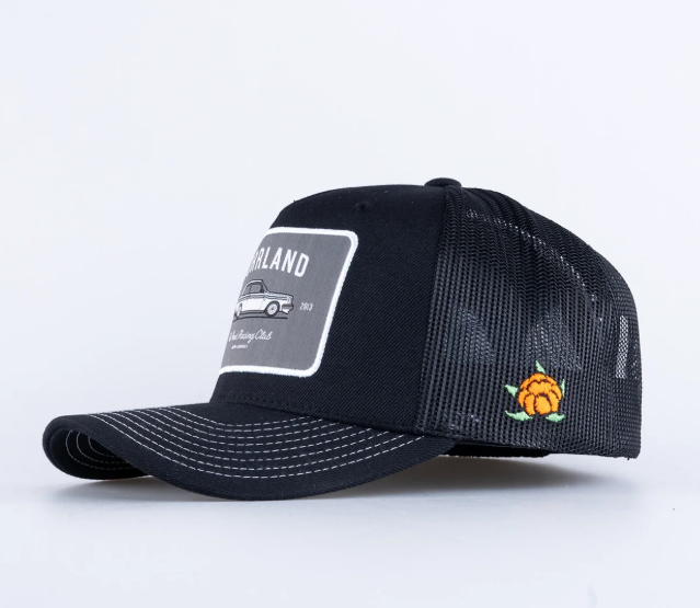 RACING TRUCKER KEPS - HOOKED BLACK/WHITE - 2