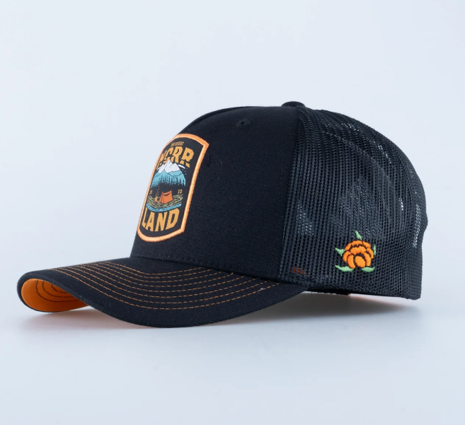 CAMPSITE TRUCKER KEPS - HOOKED BLACK - 3