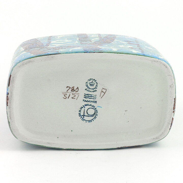 ヨハンヌ・ゲーバー  Bacaシリーズ  青/茶色の花のベース  19cm  1960年代  (#780-3121)