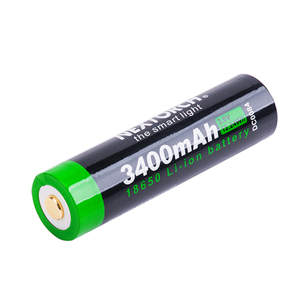 Nextorch laddningsbart batteri 18650, 3400 mAh, inbyggd laddport Typ-C