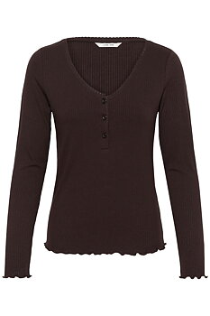 Cream Ribba LS Topp Brown