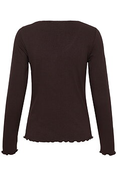 Cream Ribba LS Topp Brown