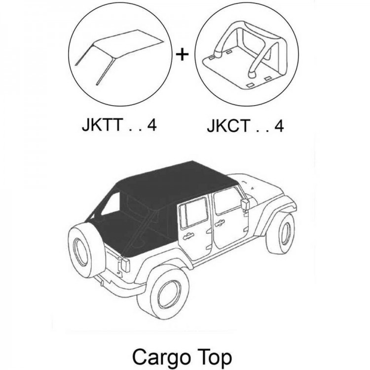 Suntop Complete Cargo Soft Top - JLU - 3