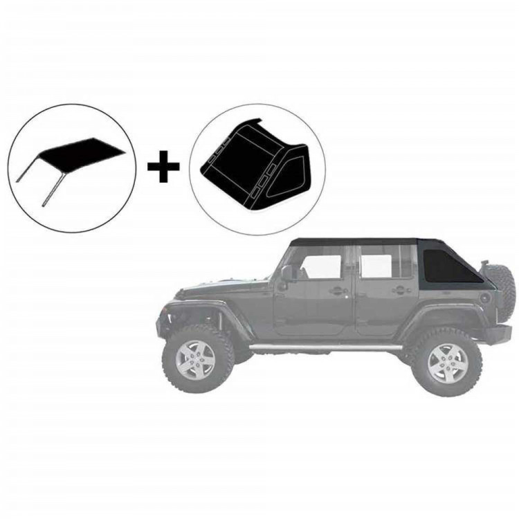 Suntop Complete Fastback Bowless Soft Top - JKU - 4