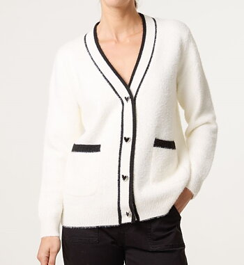 Chica London - Cardigan Hjärtknappar