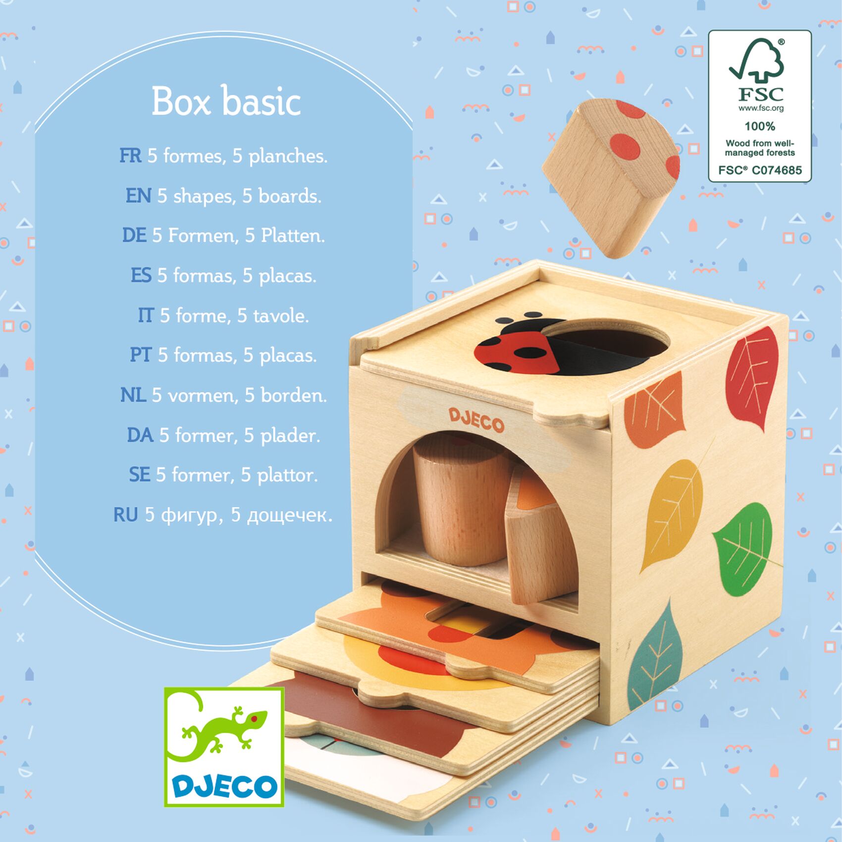 Montessori Sorteringslåda i trä BoxBasic från Djeco - 3