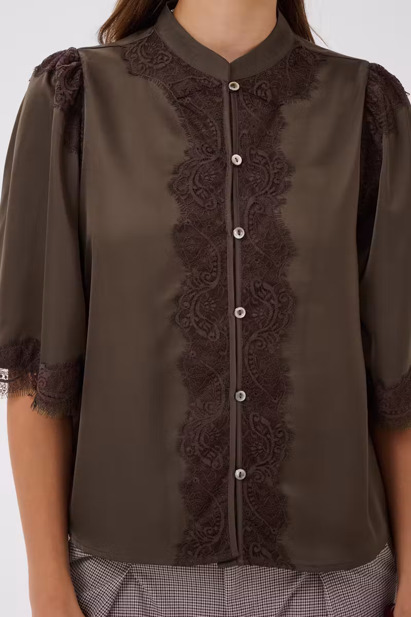 Saint Tropez Teagan Blouse Chocolate Brown - 4