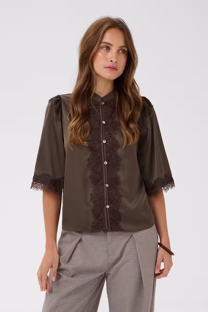 Saint Tropez Teagan Blouse Chocolate Brown
