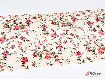 Beautiful ivory stretch lace with flowers - 23