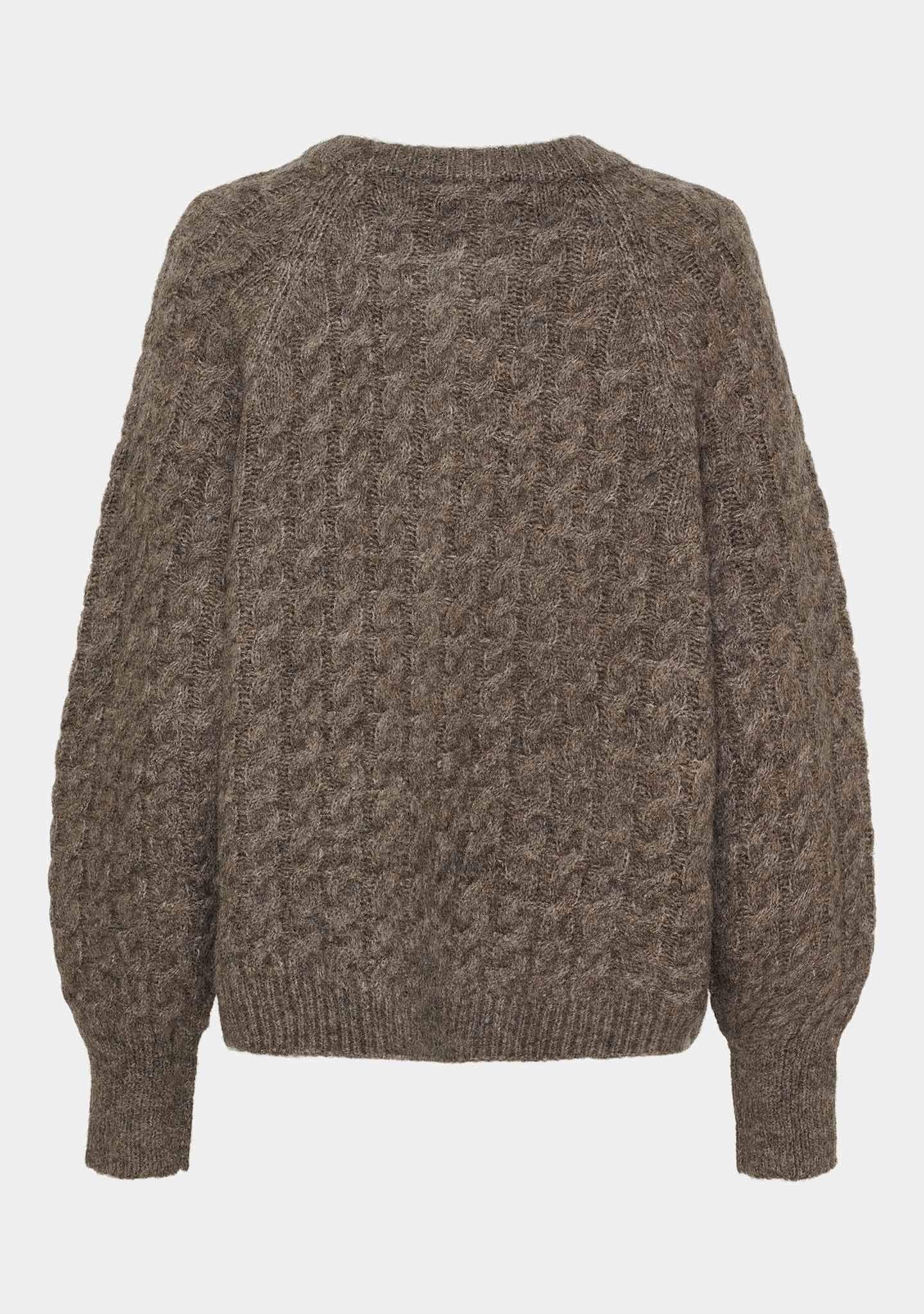 Anna Cable Cardigan - Taupe Melange - Isay  - 6