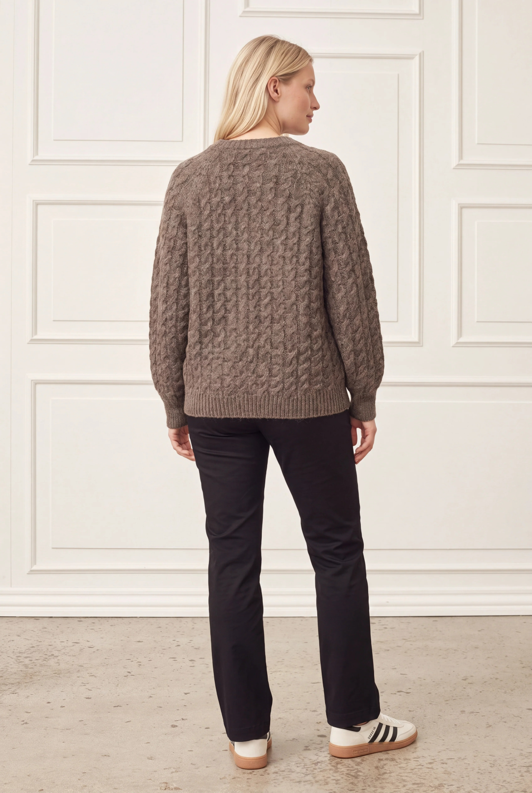 Anna Cable Cardigan - Taupe Melange - Isay  - 4