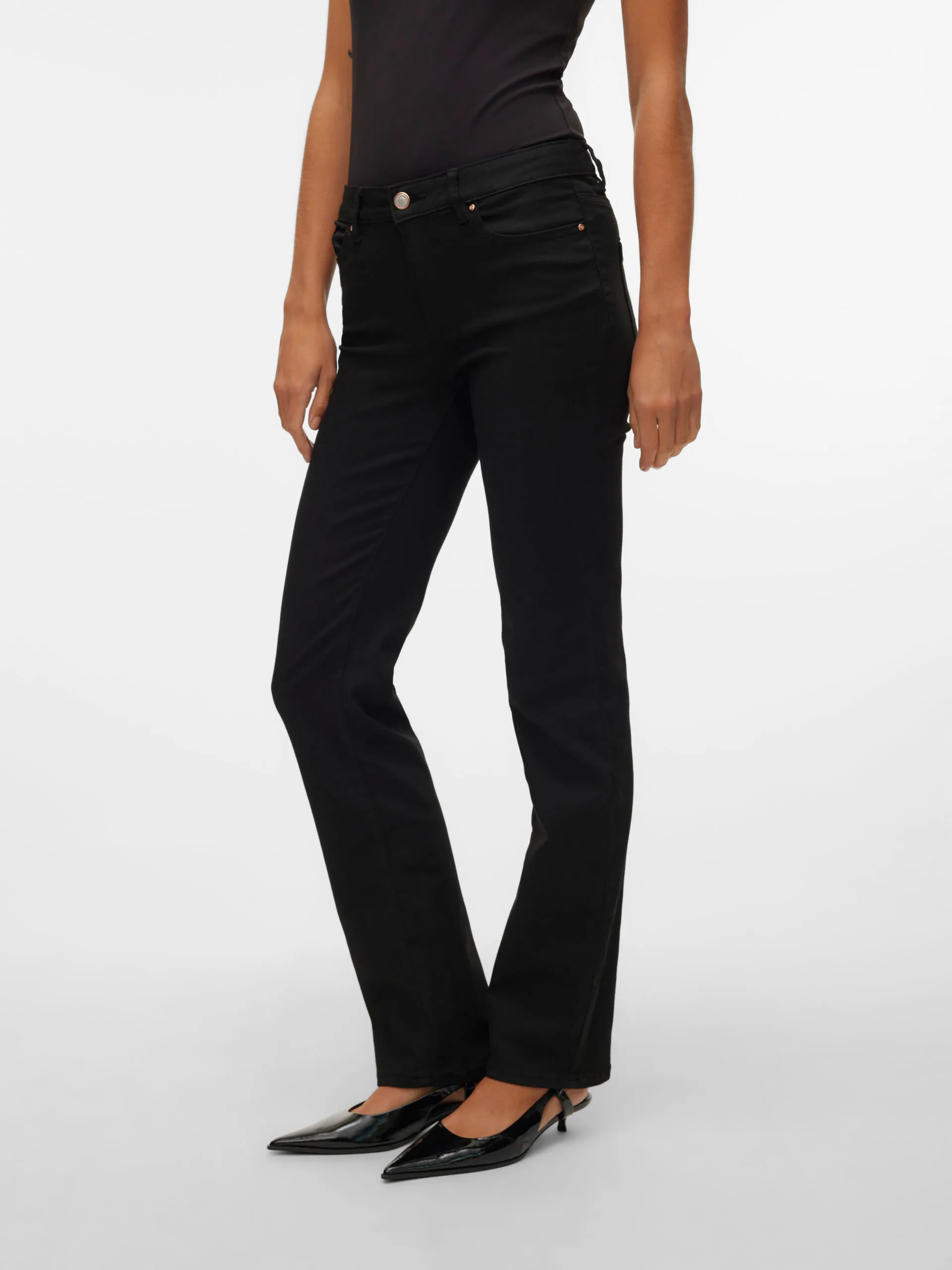 Vero Moda - Flash Rak Jeans Svart  - 3