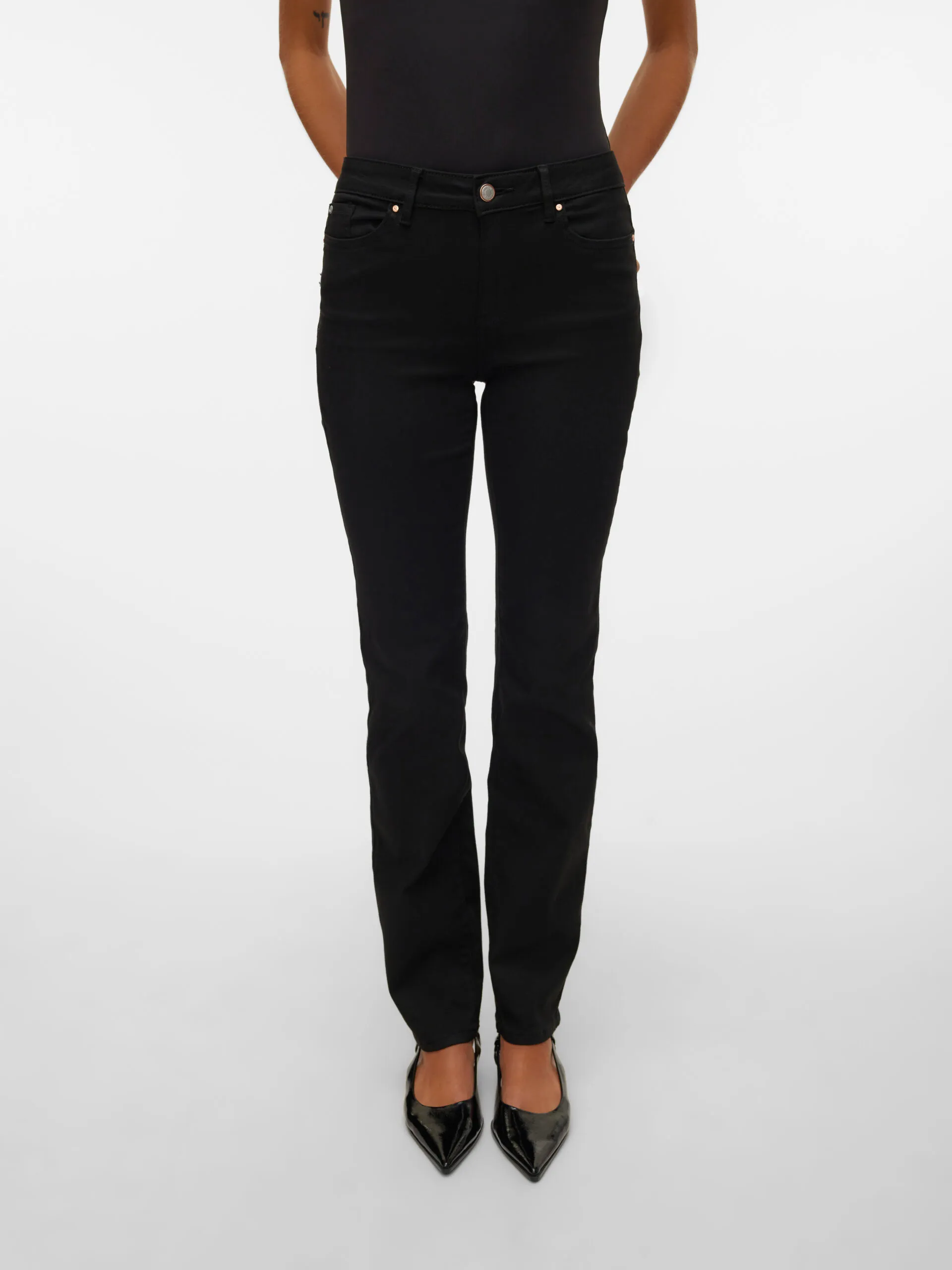 Vero Moda - Flash Rak Jeans Svart 