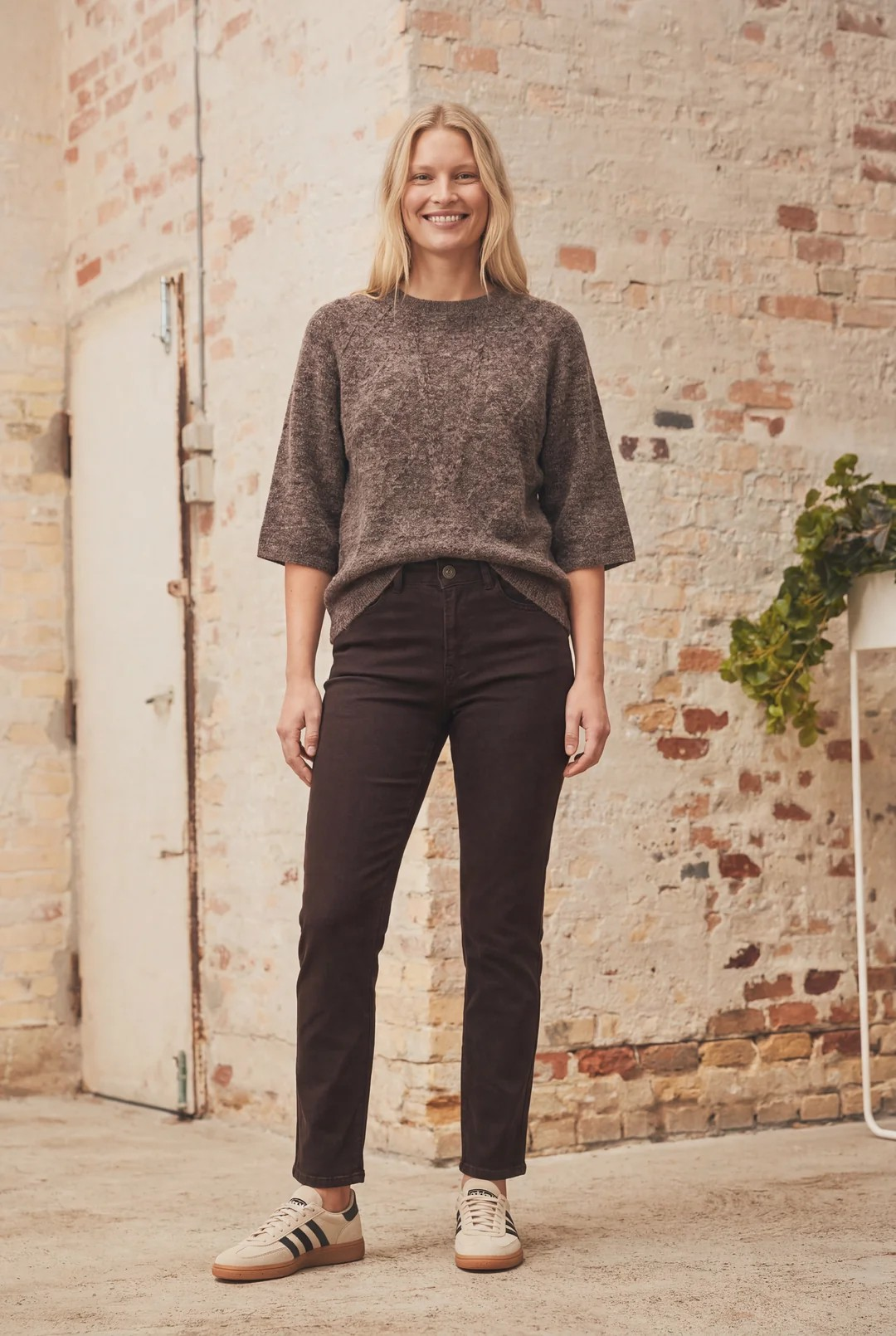 Anna S/S Pullover - Taupe Melange - Isay
