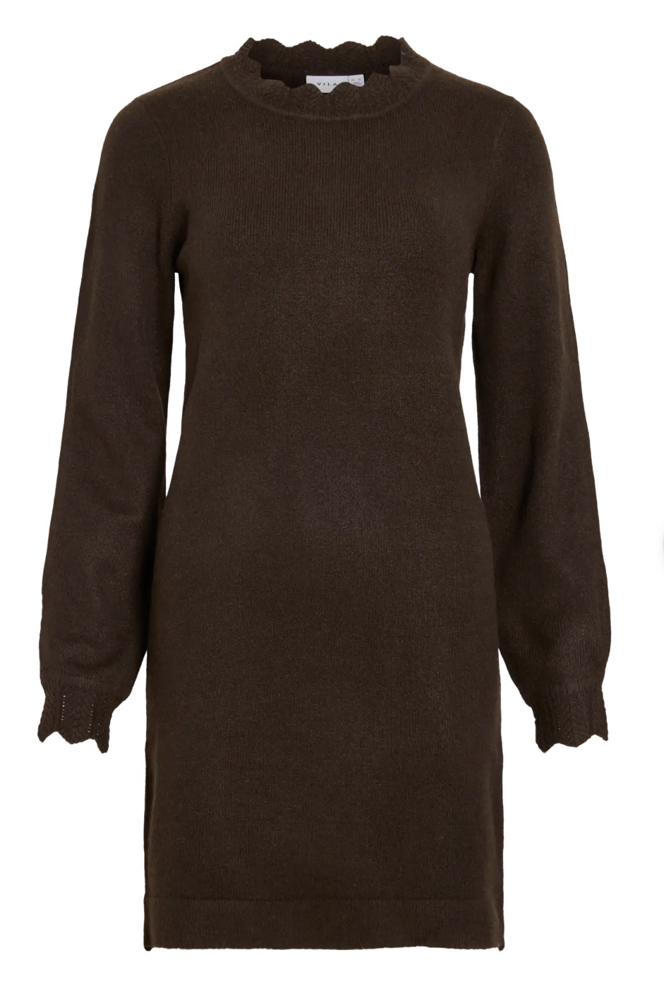 Vila Nikolina o-neck Knit Dress Coffee Bean - 3