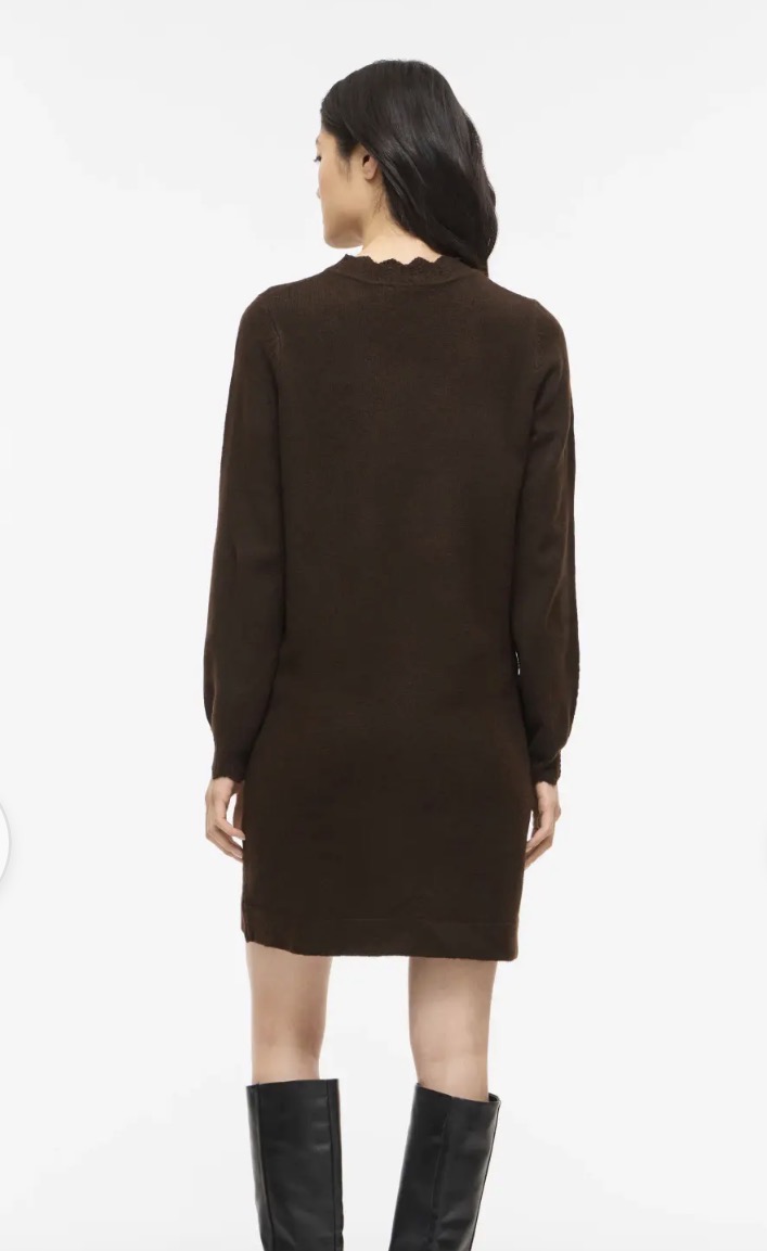 Vila Nikolina o-neck Knit Dress Coffee Bean - 2