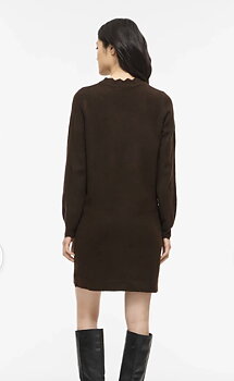 Vila Nikolina o-neck Knit Dress Coffee Bean