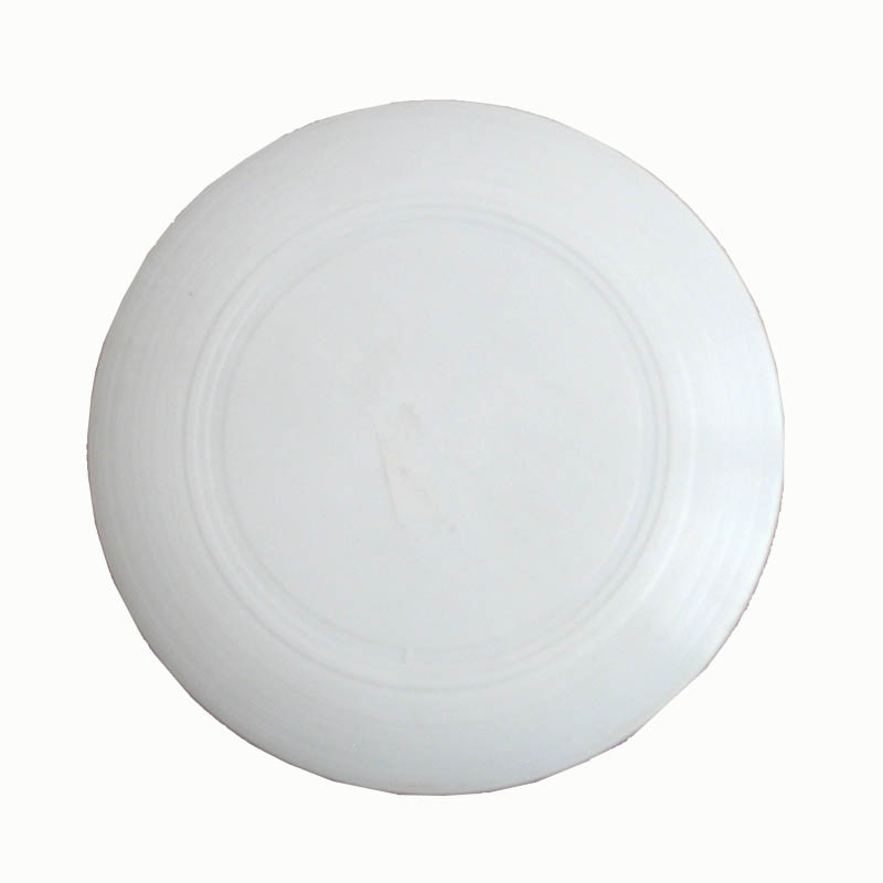 Vit frisbee i plast. Diameter: 220mm. 