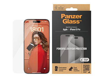 PanzerGlass Screen Protector Apple iPhone 15 Pro | Classic Fit
