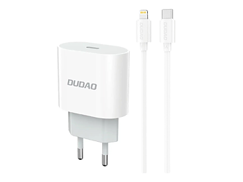 Dudao A14EUL Adapter 20Watt 1xUSB-C (1m USB-C till Lightning-kabel ingår) Vit
