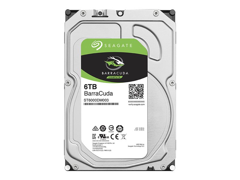 Seagate Barracuda Hårddisk ST6000DM003-FR 6TB 3.5 SATA-600 Fabriksrekonditionerad