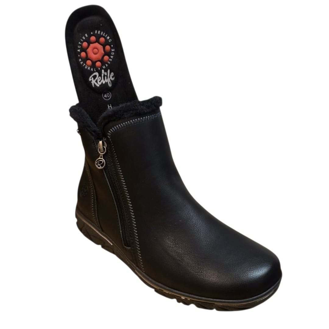 Relife 26801‑2 Black/Noir – Elegant, varm och otroligt lättanvänd känga med dubbla dragkedjor - 5