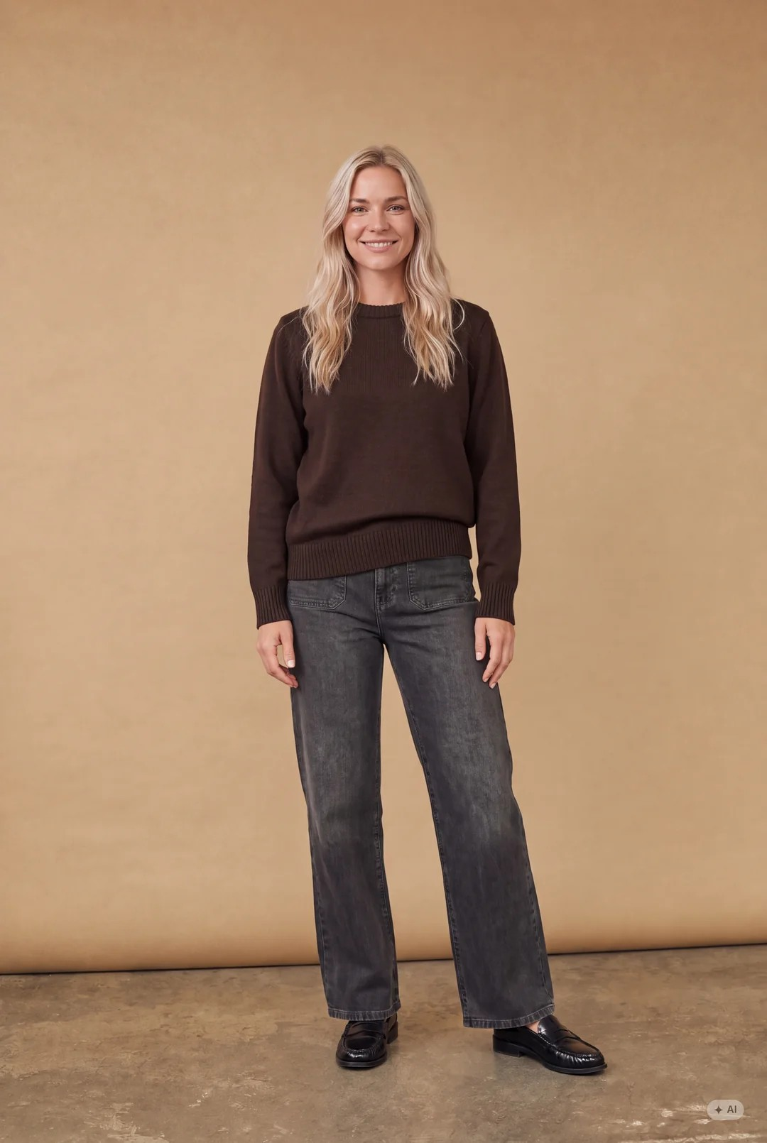 Gwen Basic Pullover - Dark Brown - Isay