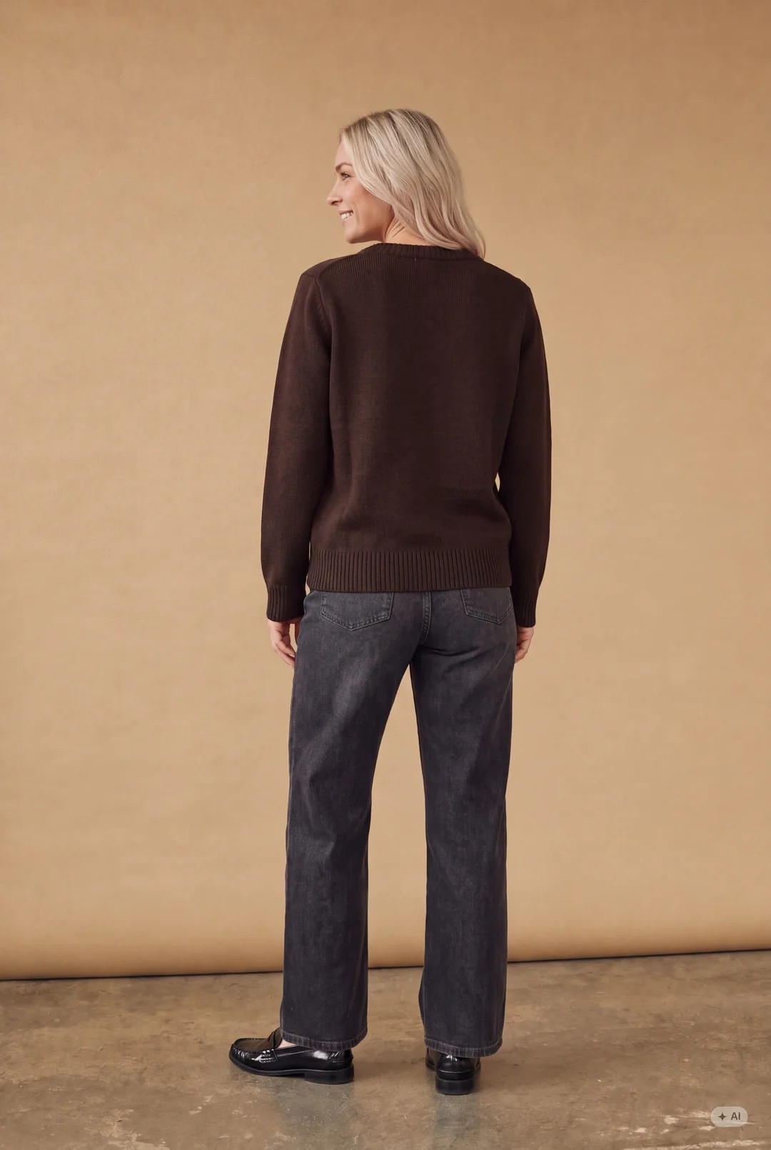 Gwen Basic Pullover - Dark Brown - Isay - 3