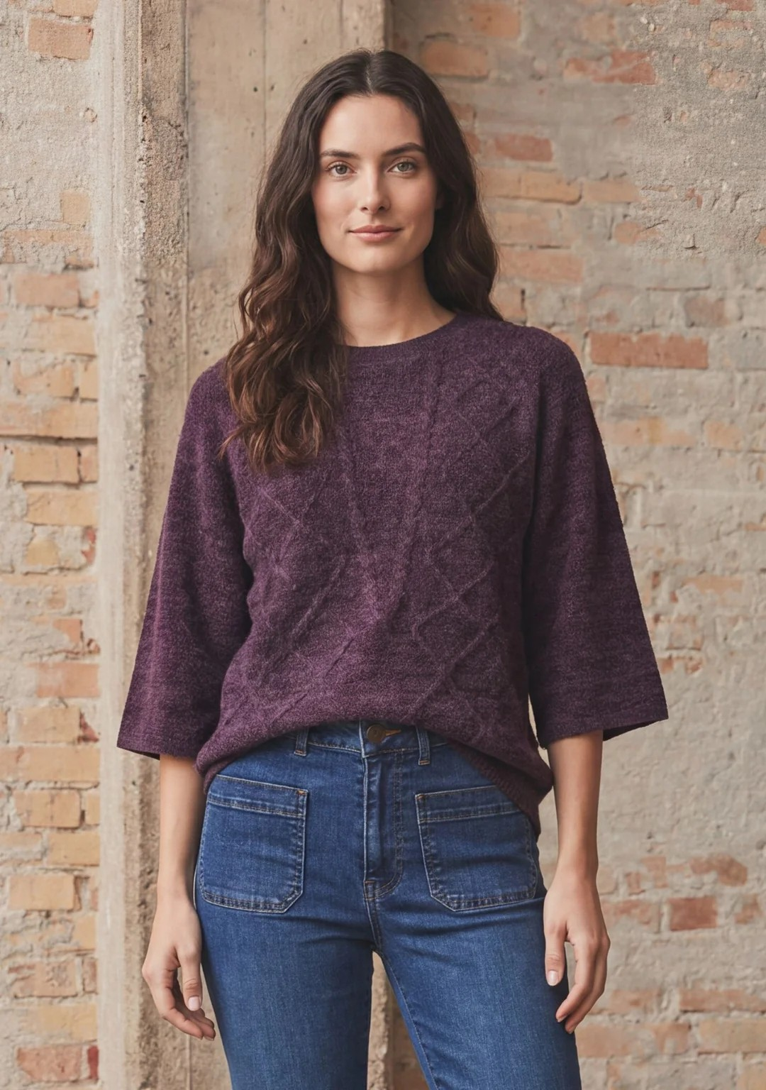 Anna S/S Pullover - Aubergine - Isay