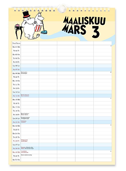 Mumin Familjekalender 2027 – Kalender för 5 personer 