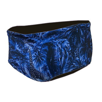 Men's Swim Trunks: Safari Blue Training Trunk - Lane 4