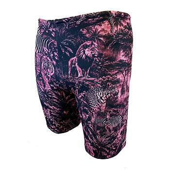 Boys' Safari Pink Leg Jammer Swim Trunks - Lane 4